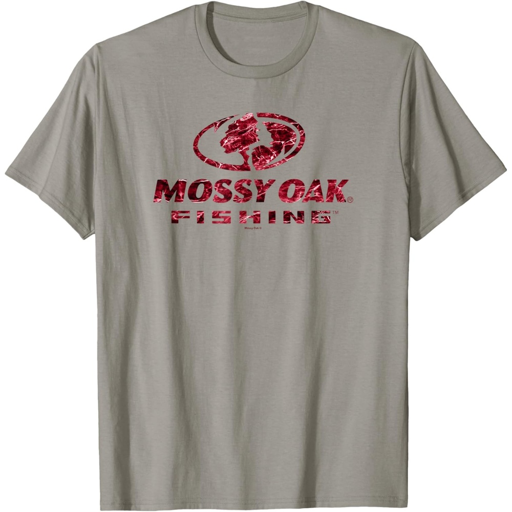 image:imageMossy Oak Fishing Open Water Classic Red Logo TShirtSlate Grey