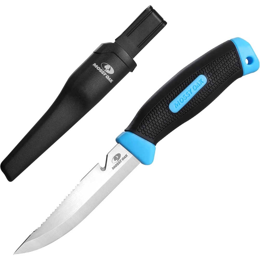 image:imageMossy Oak Fishing amp Bait Knife 4 Fish Fillet With Protective Sheath Razor Sharp 5Cr15MoV Stainless Steel Blade Ergonomic NonSlip Handle for Open Back and Boning