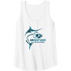 Mossy Oak Fishing Marlin Target Ocean Outdoors Blue Logo Tank Top(White)