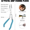 Mossy Oak Fishing Tools Kit- Fishing Plier, Fish Lip Gripper, Multifunctional Fishing Hook Remover with Lanyards Sheath, Saltwater Resistant Fishing Accessories & Equipment, Fishing Gifts for Men(4pc Fishing Tool Kit)