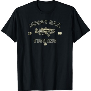 Mossy Oak Fishing 1986 Built for The Bite Fish Logo T-Shirt(Black)