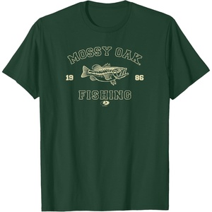 Mossy Oak Fishing 1986 Built for The Bite Fish Logo T-Shirt(Dark Green)