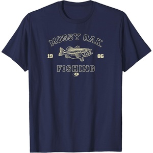 Mossy Oak Fishing 1986 Built for The Bite Fish Logo T-Shirt(Navy Blue)