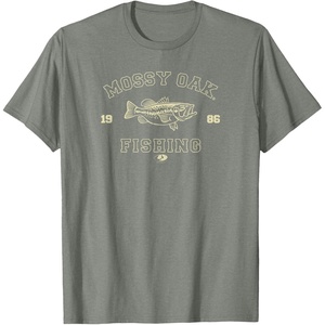 Mossy Oak Fishing 1986 Built for The Bite Fish Logo T-Shirt(Olive Heather)