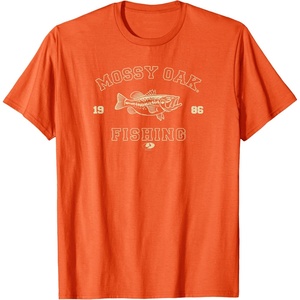 Mossy Oak Fishing 1986 Built for The Bite Fish Logo T-Shirt(Orange)