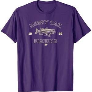 Mossy Oak Fishing 1986 Built for The Bite Fish Logo T-Shirt(Purple)