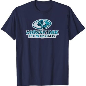 Mossy Oak Fishing Open Water Classic Blue Logo T-Shirt(Navy Blue)
