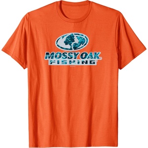 Mossy Oak Fishing Open Water Classic Blue Logo T-Shirt(Orange)