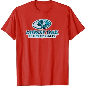 Mossy Oak Fishing Open Water Classic Blue Logo T-Shirt(Red)