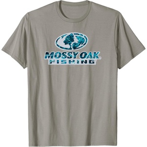 Mossy Oak Fishing Open Water Classic Blue Logo T-Shirt(Slate Grey)