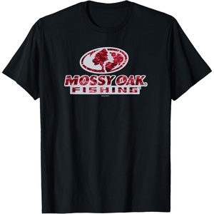 Mossy Oak Fishing Open Water Classic Red Logo T-Shirt(Black)