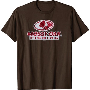 Mossy Oak Fishing Open Water Classic Red Logo T-Shirt(Brown)