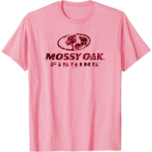 Mossy Oak Fishing Open Water Classic Red Logo T-Shirt(Pink)