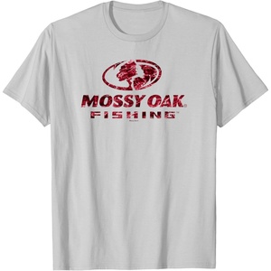 Mossy Oak Fishing Open Water Classic Red Logo T-Shirt(Silver Grey)