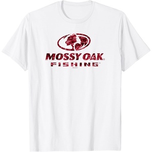 Mossy Oak Fishing Open Water Classic Red Logo T-Shirt(White)