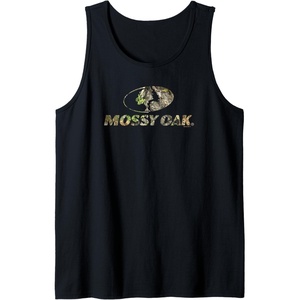 Mossy Oak Nature Camouflage Classic Outdoors Logo Tank Top(Black)