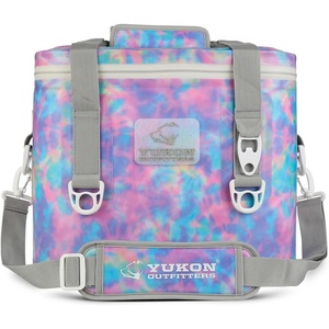 Yukon Outfitters Can Tech Cooler Bag, Durable TRU Welded Leakproof Insulated Outdoor Camping Boating Meal & Drink Lunchbox w/Airtight Zippers, Padded Carry Handle & Shoulder Strap(Shibori Tie Dye)
