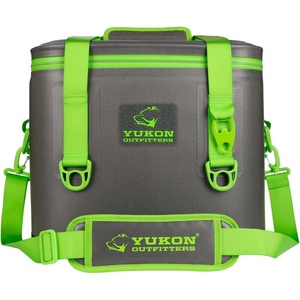 Yukon Outfitters Can Tech Cooler Bag, Durable TRU Welded Leakproof Insulated Outdoor Camping Boating Meal & Drink Lunchbox w/Airtight Zippers, Padded Carry Handle & Shoulder Strap(Charcoal/Green)