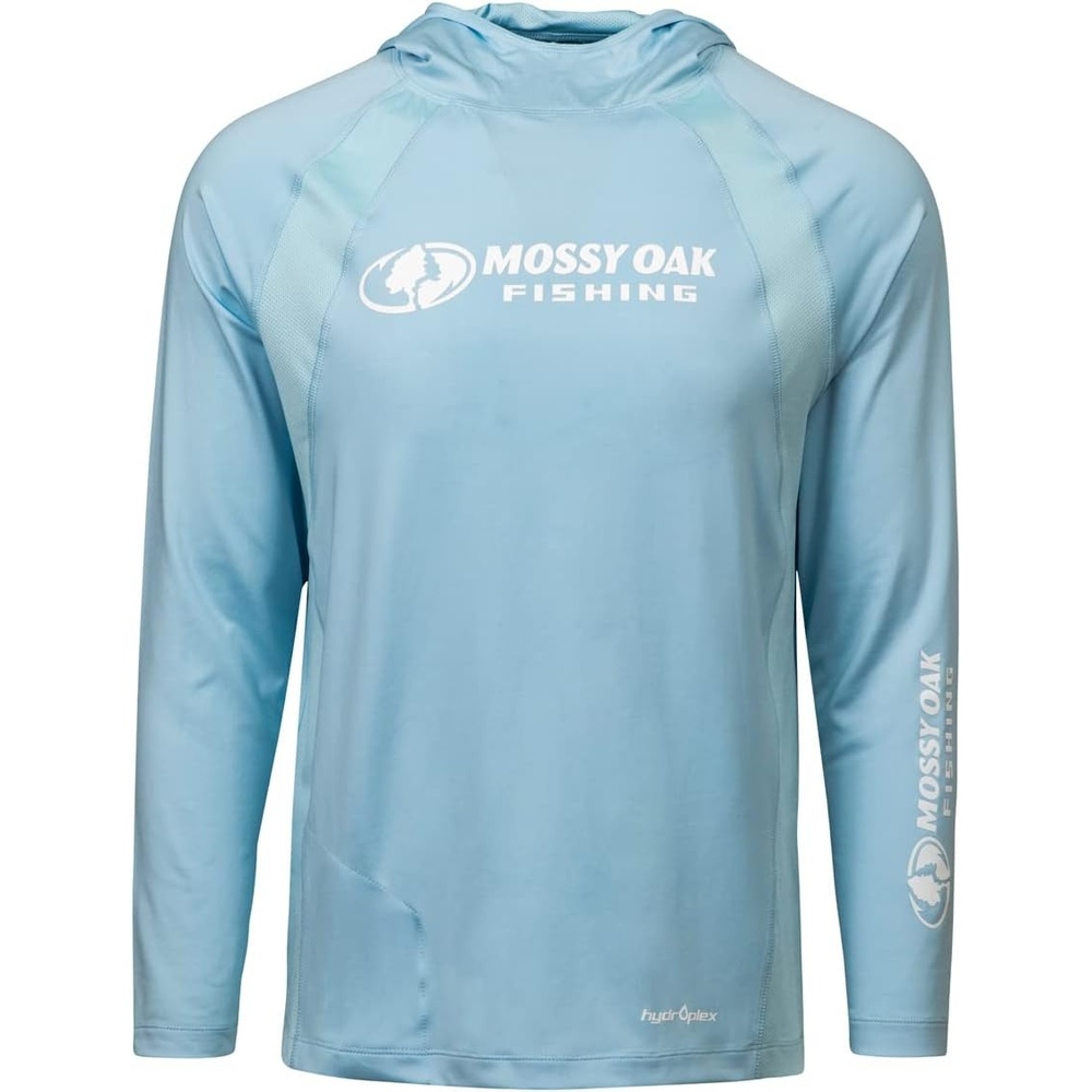image:imageMossy Oak Mens Mens Lightweight Sun Hoodie Hooded Fishing ShirtsCool Blue