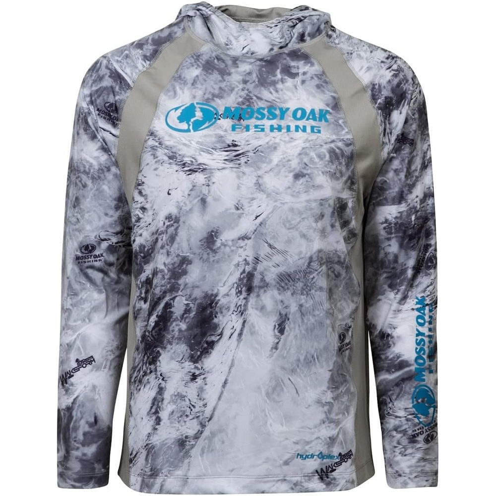 image:imageMossy Oak Mens Mens Lightweight Sun Hoodie Hooded Fishing ShirtsHailstone
