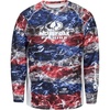 Mossy Oak Men’s Patriotic Fishing Shirts for Men Long Sleeve with Sun Protection(Americana)