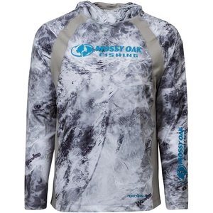 Mossy Oak Men’s Men’s Lightweight Sun Hoodie, Hooded Fishing Shirts(Hailstone)