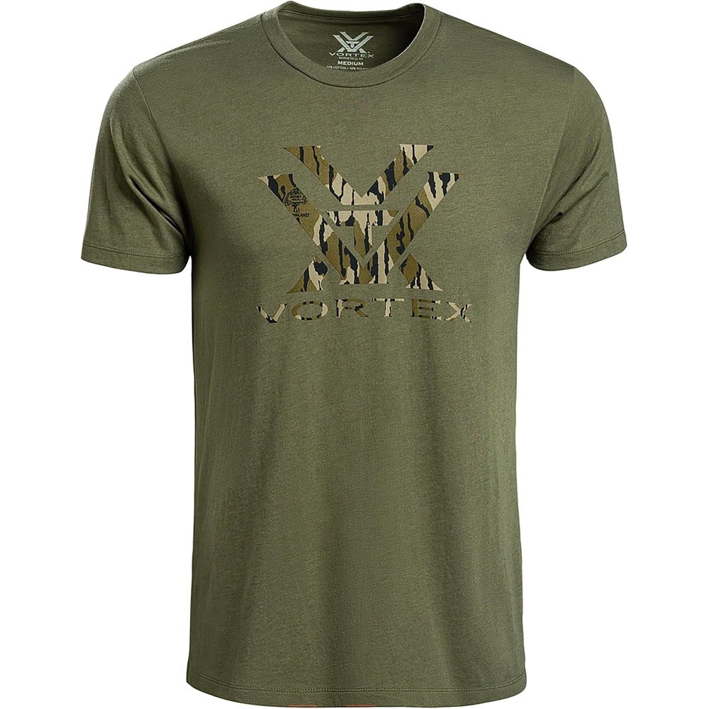 image:imageVortex x Mossy Oak Mens Core Logo Short Sleeve TShirtsMilitary Heather