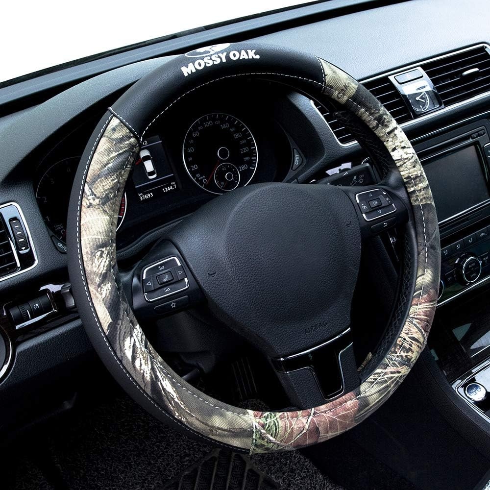 image:imageMossy Oak Camo Steering Wheel Cover Universal 15 inch Made with Premium PVC Leather and Cotton Fabric Official Licensed ProductCotton Steering Wheel Cover