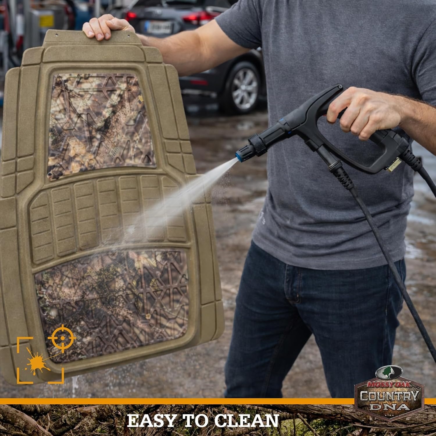 image:imageMossy Oak Camo Trimmable Floor Mats All Weather Protection Trim to Fit for Car SUV Van Trucks Official Licensed Product 4 PcsBeige