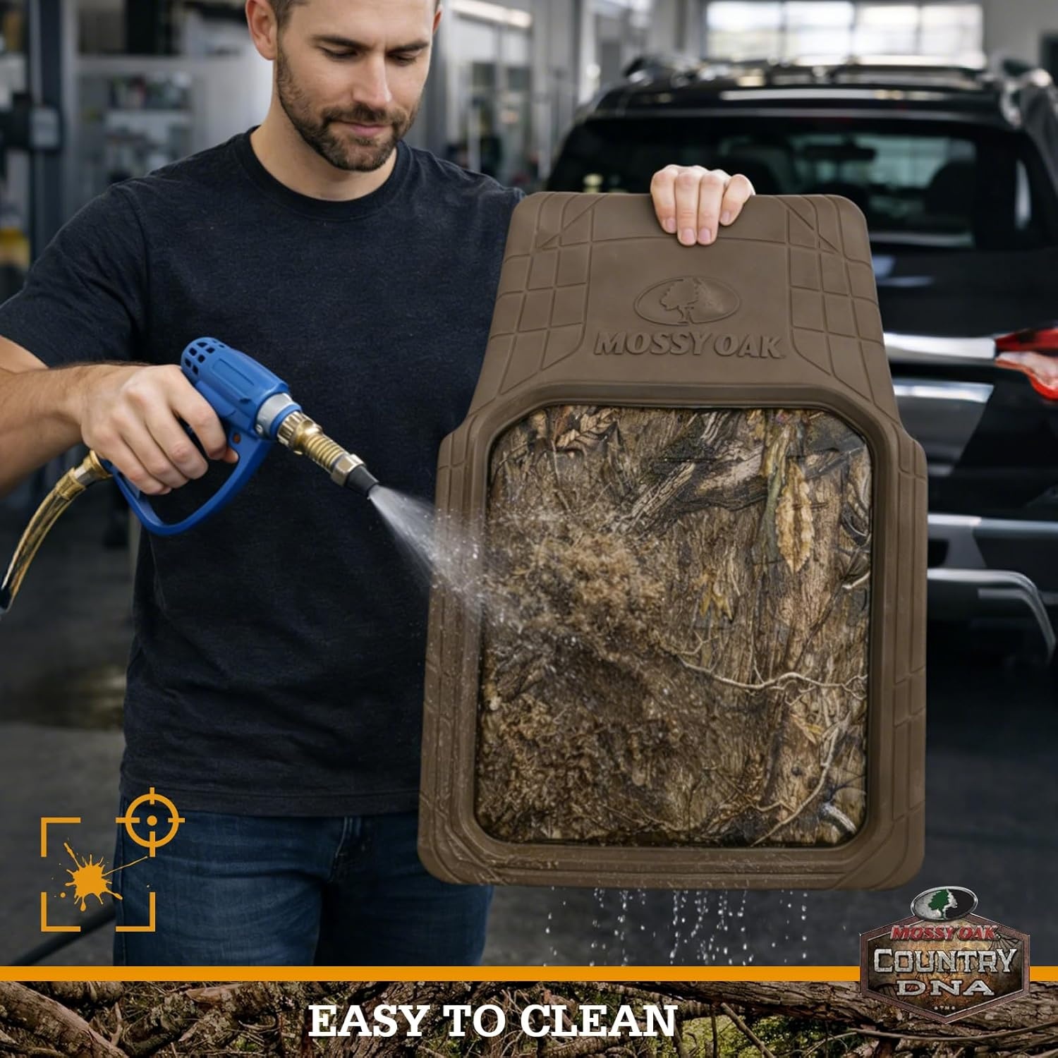 image:imageMossy Oak Heavy Duty Deep Dish Rubber Floor Mats Front and Rear Car Mats with AntiSlip Backing All Weather Protection Trim to Fit for Car SUV Van Trucks Beige Official Licensed ProductBeige