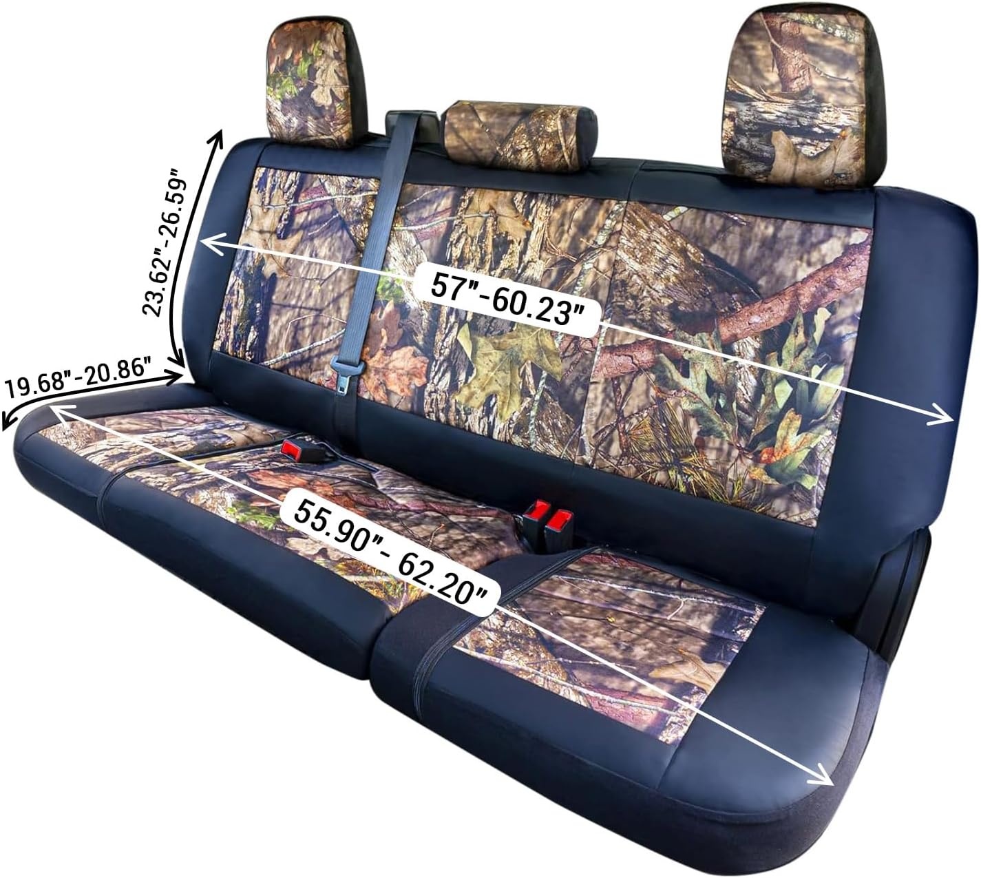 image:imageMossy Oak Heavy Duty Premium Truck Seat Covers for Front Seats Fits FullSize Truck SUV Padded Seat Cover with Bottom Wraparound Front amp Rear Storage PocketsFront Seat Protector Waterproof 2 pcTruck Rear Cover Camo