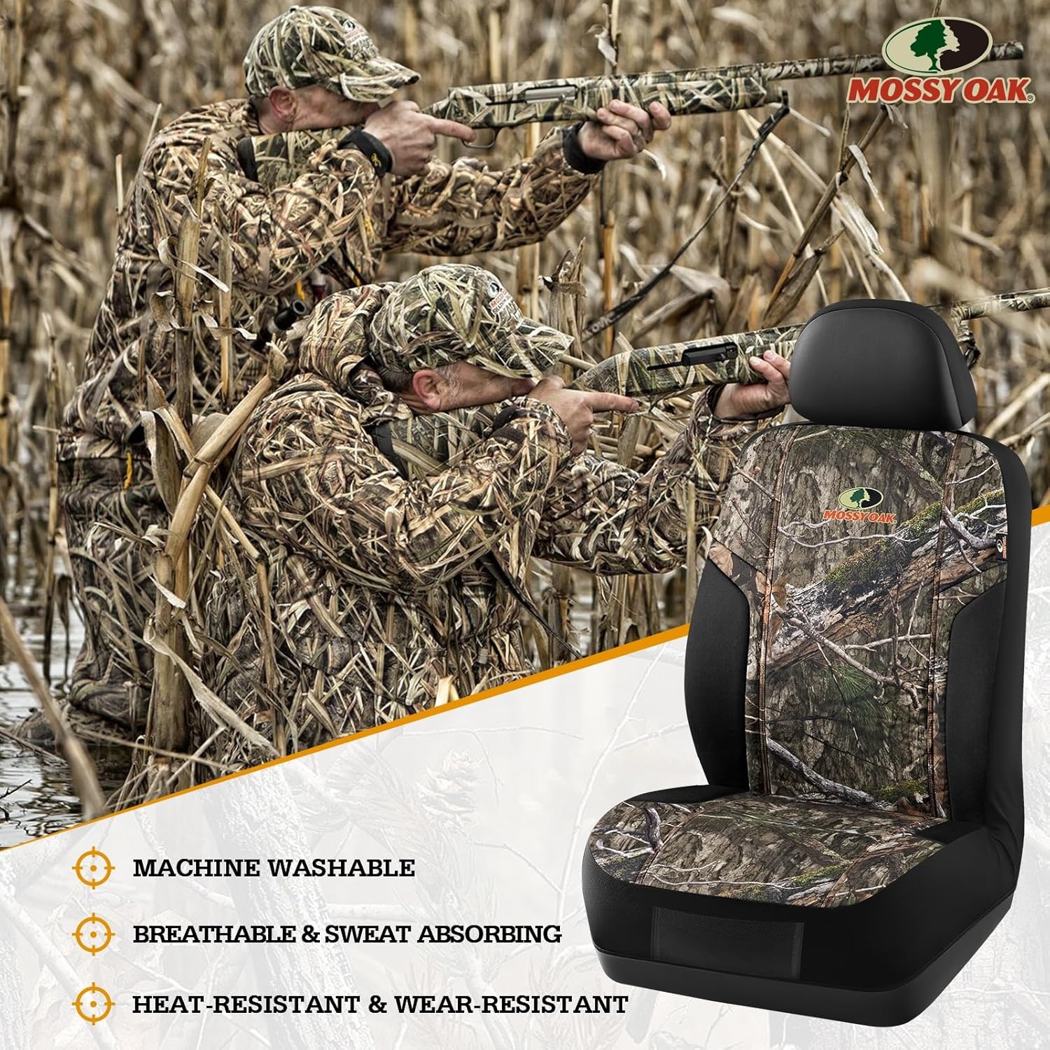 image:imageMossy Oak Low Back Camo Full Size Bench Seat Covers Universial Fit Fit Most Rear Seats Made with Premium RipStop Oxford Fabric Official Licensed ProductOxford Camo Low Back Front