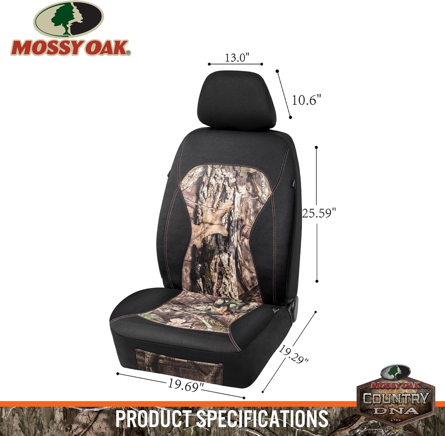 image:imageMossy Oak Low Back Camo Full Size Bench Seat Covers Universial Fit Fit Most Rear Seats Made with Premium RipStop Oxford Fabric Official Licensed ProductNeoprene Camo Low Back Front