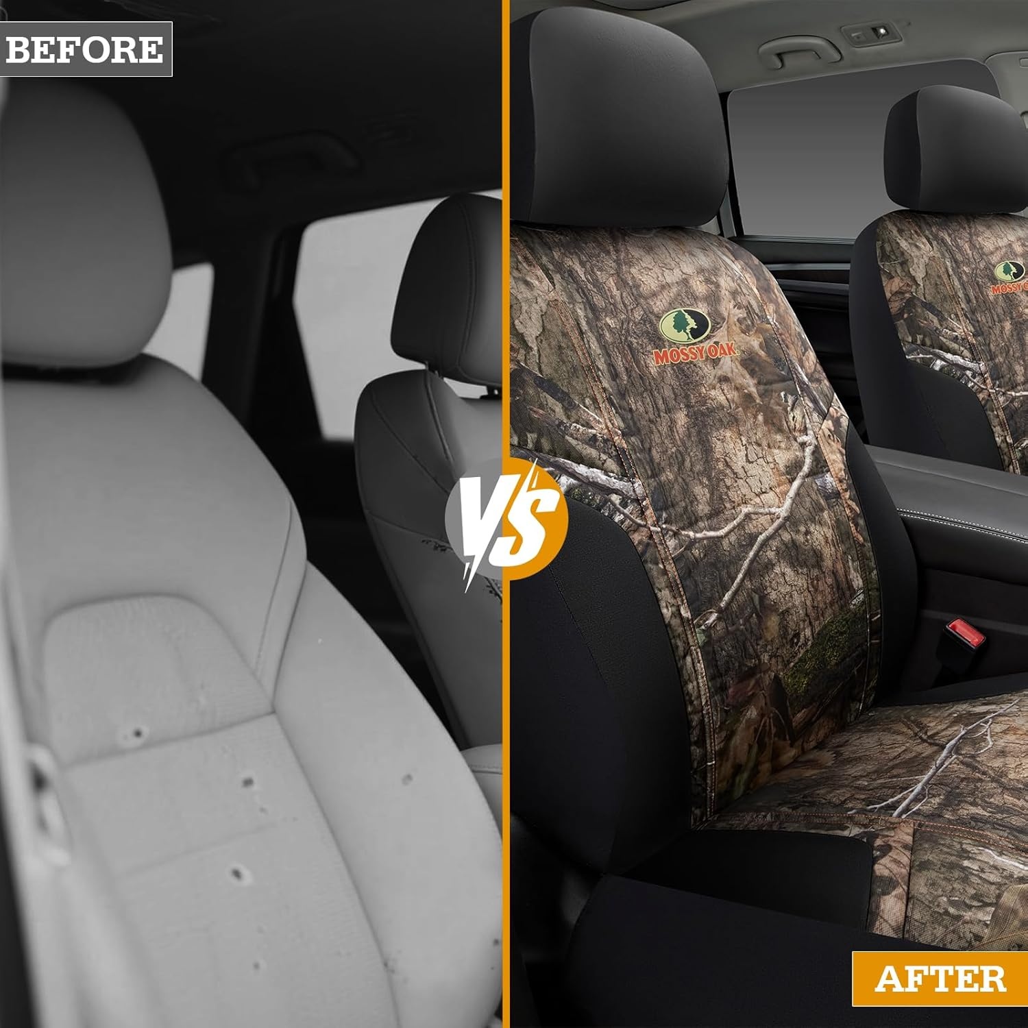 image:imageMossy Oak Low Back Camo Full Size Bench Seat Covers Universial Fit Fit Most Rear Seats Made with Premium RipStop Oxford Fabric Official Licensed ProductOxford Camo Low Back Front