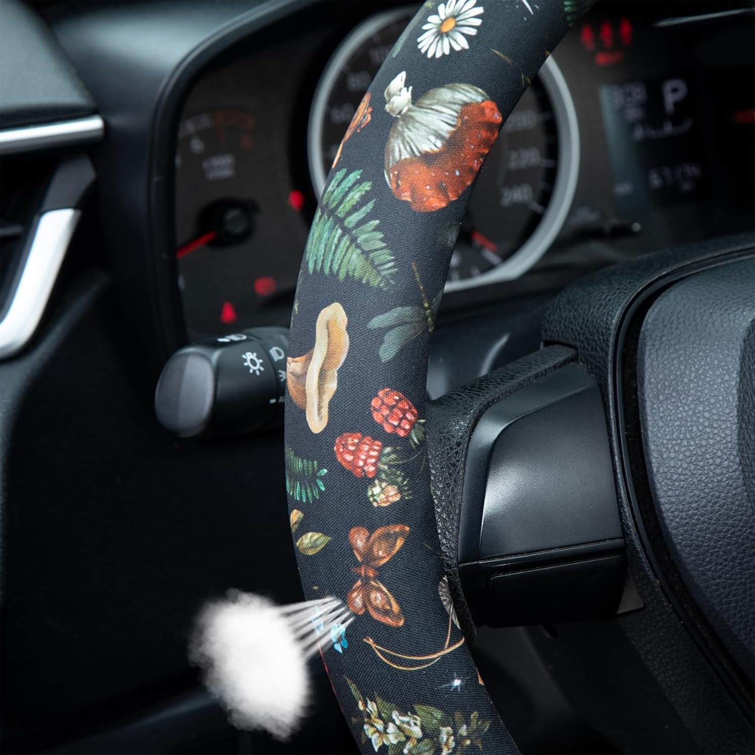 image:imageMossy Oak Shadow Grass Blades Steering Wheel Cover Auto Steering Wheel Protector AntiSlip Breathable Absorbing Sweat Universal Camo Car Accessories 14515 inchFit for Most Car Trucks SUVWoodland Fern Moth