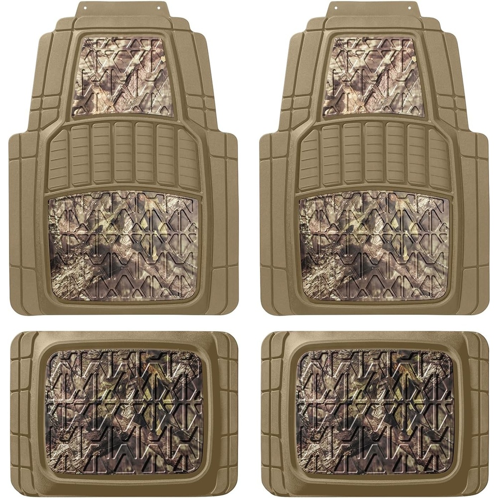 image:imageMossy Oak Camo Trimmable Floor Mats All Weather Protection Trim to Fit for Car SUV Van Trucks Official Licensed Product 4 PcsBeige