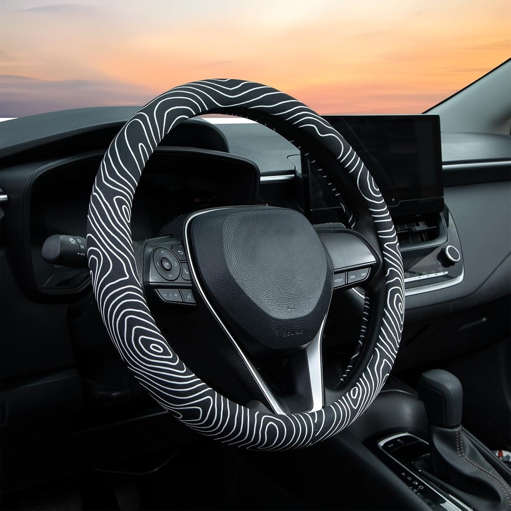 image:imageMossy Oak Shadow Grass Blades Steering Wheel Cover Auto Steering Wheel Protector AntiSlip Breathable Absorbing Sweat Universal Camo Car Accessories 14515 inchFit for Most Car Trucks SUVTopography