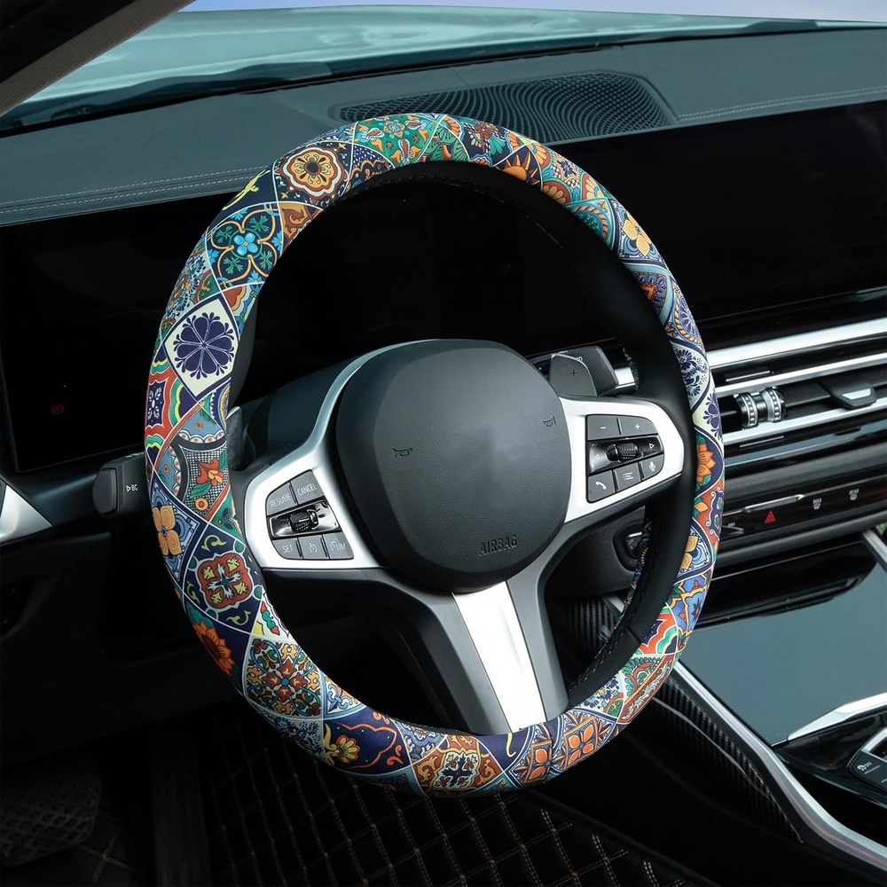 image:imageMossy Oak Shadow Grass Blades Steering Wheel Cover Auto Steering Wheel Protector AntiSlip Breathable Absorbing Sweat Universal Camo Car Accessories 14515 inchFit for Most Car Trucks SUVMexico Style