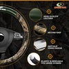 Mossy Oak Camo Steering Wheel Cover, Universal 15 inch – Made with Premium PVC Leather and Cotton Fabric – Official Licensed Product(Green)