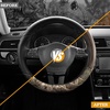 Mossy Oak Full Camo Steering Wheel Cover – Made from Premium Leather, Universal Fit for 14 1/2 to 15 inches – Official Licensed Product – Beige Color(BROWN)