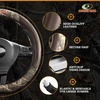 Mossy Oak Full Camo Steering Wheel Cover – Made from Premium Leather, Universal Fit for 14 1/2 to 15 inches – Official Licensed Product – Beige Color(BROWN)