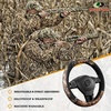 Mossy Oak Full Camo Steering Wheel Cover – Made from Premium Leather, Universal Fit for 14 1/2 to 15 inches – Official Licensed Product – Beige Color(Black)