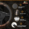Mossy Oak Full Camo Steering Wheel Cover – Made from Premium Leather, Universal Fit for 14 1/2 to 15 inches – Official Licensed Product – Beige Color(Gray)