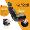 Mossy Oak Heavy Duty Premium Truck Seat Covers for Front Seats, Fits Full-Size Truck SUV, Padded Seat Cover with Bottom Wrap-around, Front & Rear Storage Pockets,Front Seat Protector, Waterproof, 2 pc(Truck Seat Cushion Khaki)