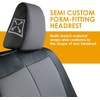 Mossy Oak Heavy Duty Premium Truck Seat Covers for Front Seats, Fits Full-Size Truck SUV, Padded Seat Cover with Bottom Wrap-around, Front & Rear Storage Pockets,Front Seat Protector, Waterproof, 2 pc(Truck Rear Cover Grey)