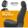 Mossy Oak Heavy Duty Premium Truck Seat Covers for Front Seats, Fits Full-Size Truck SUV, Padded Seat Cover with Bottom Wrap-around, Front & Rear Storage Pockets,Front Seat Protector, Waterproof, 2 pc(Truck Front Cover Black B)