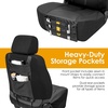 Mossy Oak Heavy Duty Premium Truck Seat Covers for Front Seats, Fits Full-Size Truck SUV, Padded Seat Cover with Bottom Wrap-around, Front & Rear Storage Pockets,Front Seat Protector, Waterproof, 2 pc(Truck Front Cover Black A)