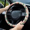 Mossy Oak Shadow Grass Blades Steering Wheel Cover Auto Steering Wheel Protector, Anti-Slip, Breathable, Absorbing Sweat, Universal Camo Car Accessories 14.5–15 inch,Fit for Most Car, Trucks, SUV(Watercolor Burgundy Flowers)