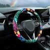 Mossy Oak Shadow Grass Blades Steering Wheel Cover Auto Steering Wheel Protector, Anti-Slip, Breathable, Absorbing Sweat, Universal Camo Car Accessories 14.5–15 inch,Fit for Most Car, Trucks, SUV(Strawberry Colorful Floral)