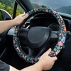 Mossy Oak Shadow Grass Blades Steering Wheel Cover Auto Steering Wheel Protector, Anti-Slip, Breathable, Absorbing Sweat, Universal Camo Car Accessories 14.5–15 inch,Fit for Most Car, Trucks, SUV(Flowers and Strawberries)
